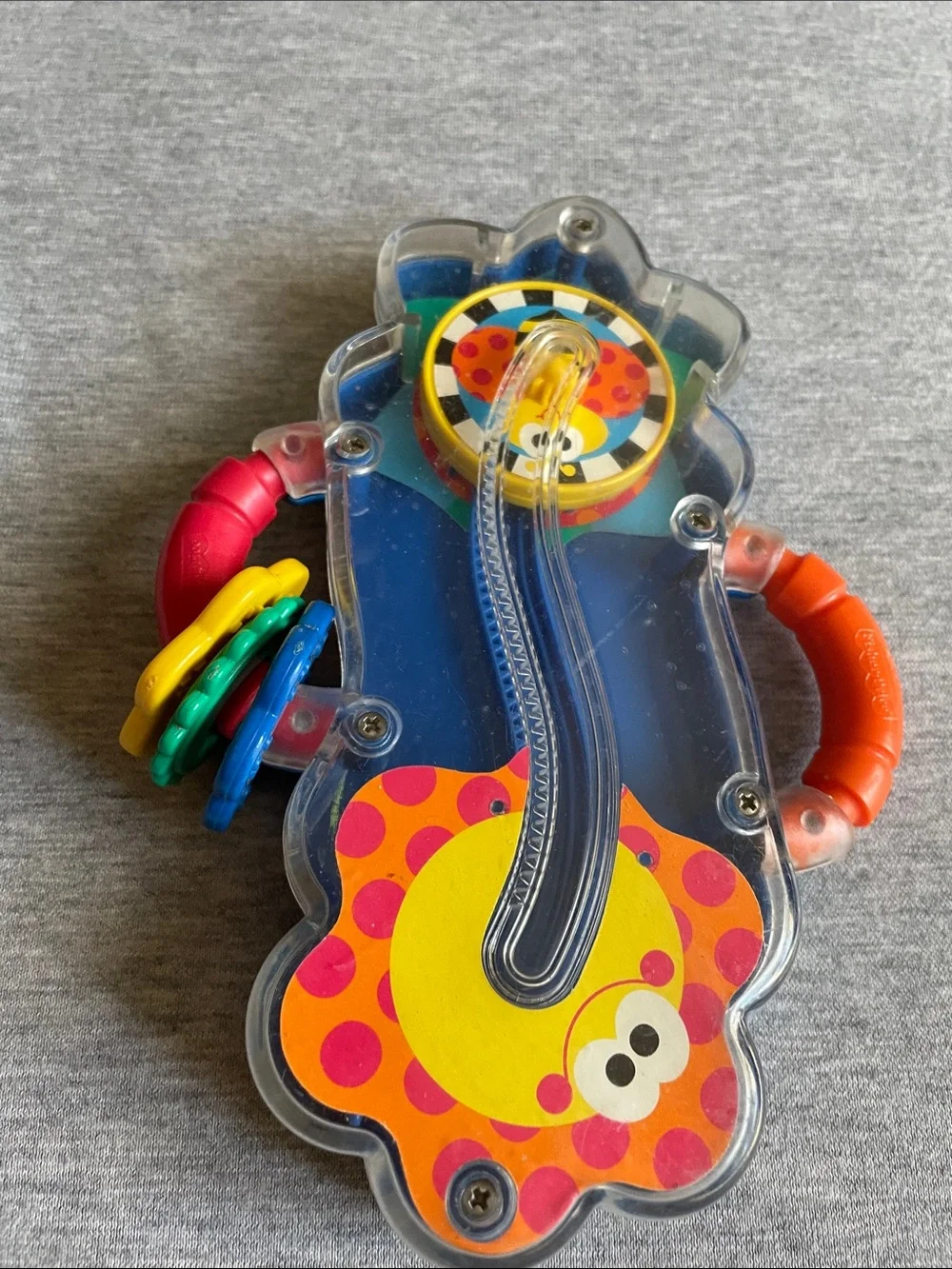 Cloud-Shaped Sensory Rattle & Teether Toy - Orange, Yellow & Blue